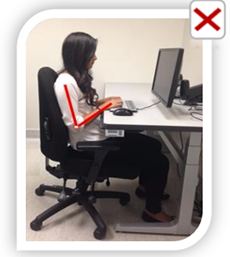 Sitting at a desk with elbow at inporper angle