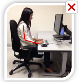 Wrong Elbow alignment when sitting at desk