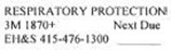 Respiratory Protection item tag