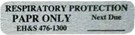Respiratory Protection item tag