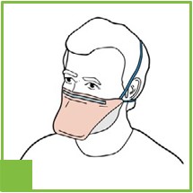 Step eight of DONNING INSTRUCTIONS FOR HALYARD N95 PARTICULATE RESPIRATORS
