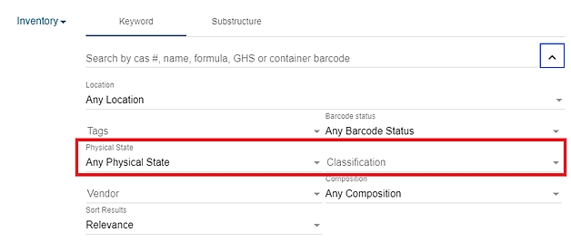 image of UC Chemicals search page